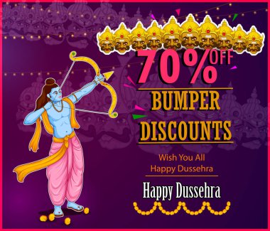 Tanrı Rama Ravana Hindistan Dussehra festival süresince öldürmek