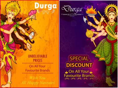 Tanrıça Durga mutlu Dussehra satış ve promosyon reklam arka planı için