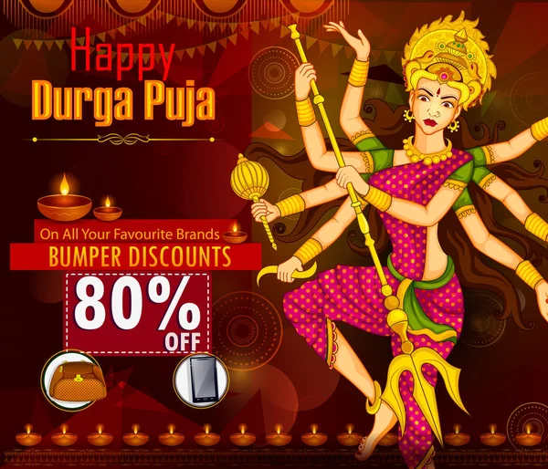 Tanrıça Durga mutlu Dussehra satış ve promosyon reklam arka planı için
