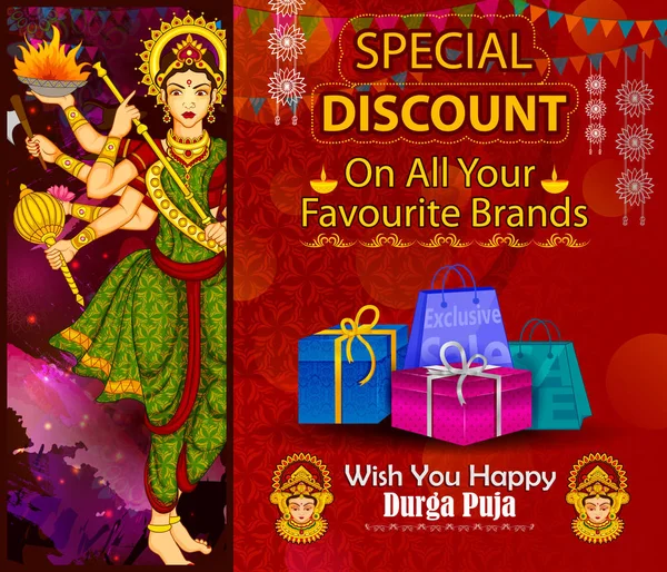 Tanrıça Durga mutlu Dussehra satış ve promosyon reklam arka planı için