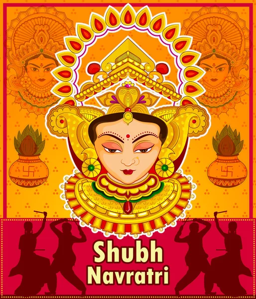 Garba dansı Dandiya Raas Dussehra veya Navratri için performans Çift