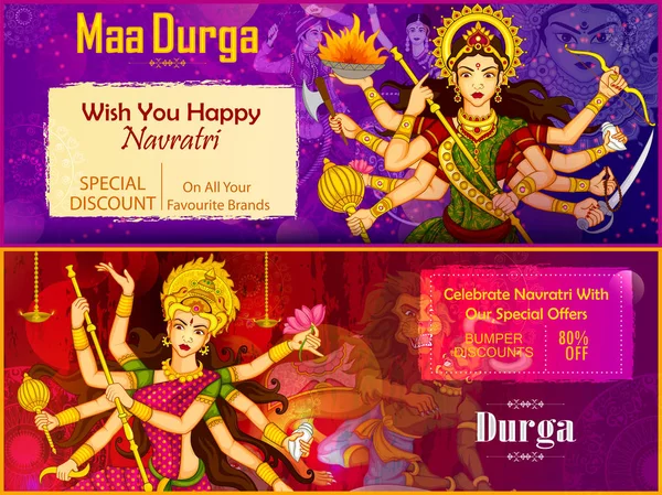 Tanrıça Durga mutlu Dussehra satış ve promosyon reklam arka planı için