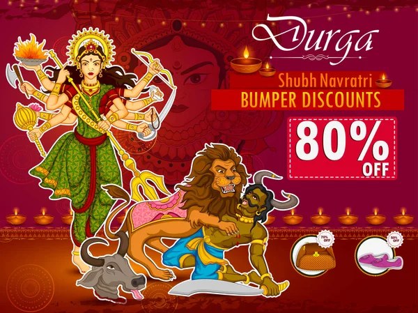 Tanrıça Durga mutlu Dussehra satış ve promosyon reklam arka planı için