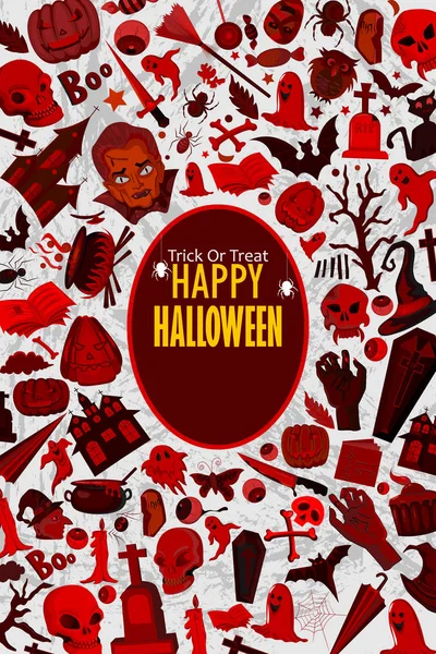 Страшные призраки Хэллоуин праздничный фон — стоковый вектор