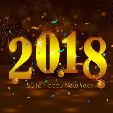 Mutlu yeni yıl 2018 tebrik kartı şablon arka plan tasarımı istiyor
