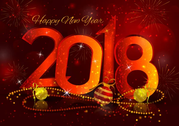 Happy New Year 2018 wenst wenskaart sjabloonontwerp achtergrond — Stockvector