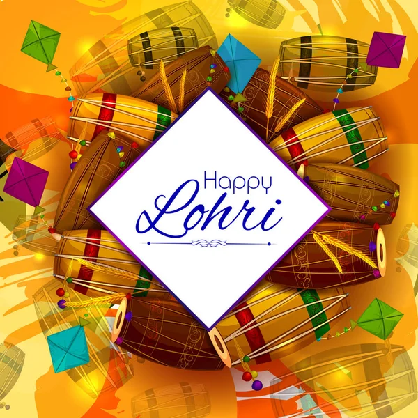 Feliz Lohri Punjabi fundo feriado religioso para colheita festival da Índia — Vetor de Stock