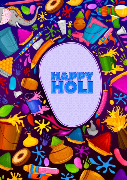 Fondo tradicional colorido de Holi para el festival de colores de la India — Archivo Imágenes Vectoriales