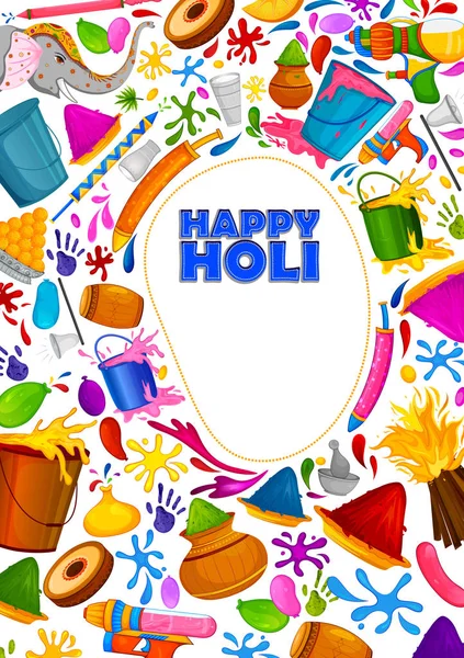 Fondo tradicional colorido de Holi para el festival de colores de la India — Archivo Imágenes Vectoriales