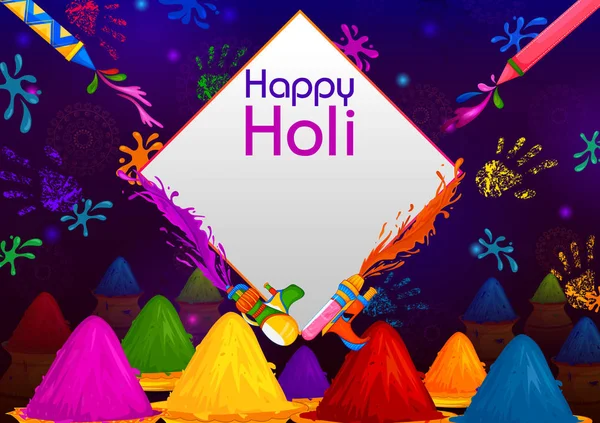 Fondo tradicional colorido de Holi para el festival de colores de la India — Vector de stock