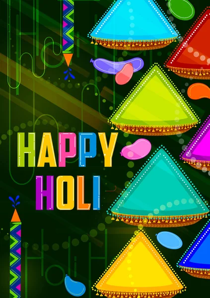 Colorful Traditional Holi background for festival of colors of India — Stock Vector