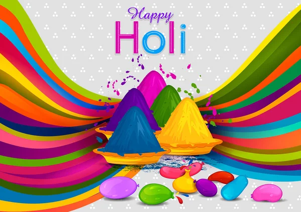Kleurrijke traditionele Holi achtergrond voor festival van kleuren van India — Stockvector