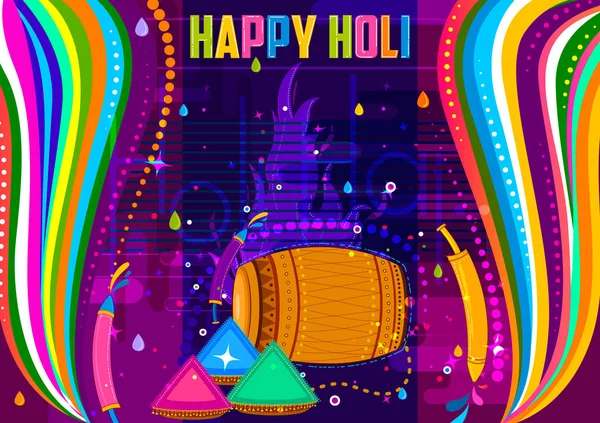 Fondo tradicional colorido de Holi para el festival de colores de la India — Archivo Imágenes Vectoriales