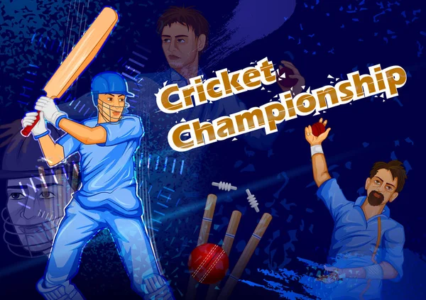 Batsman Sportspieler spielt Cricket — Stockvektor