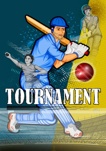 Batsman sport Giocatore di gioco del cricket — Vettoriale Stock