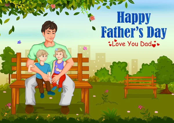 Happy Fathers Day greeting background — Stock Vector
