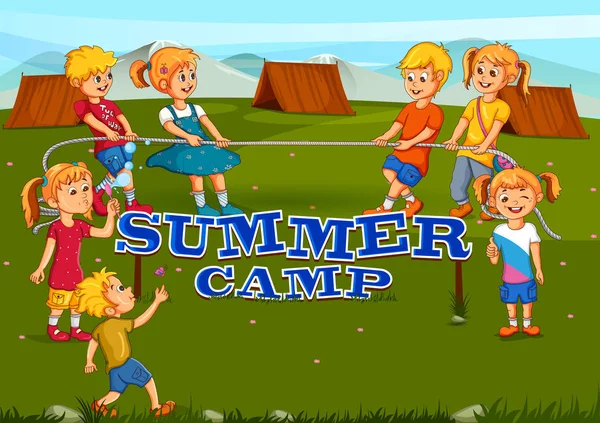 Children enjoying summer camp activities