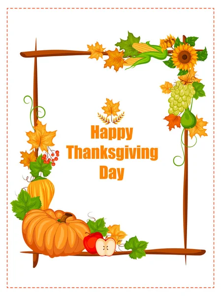 Happy Thanksgiving holiday greeting card — Stock Vector