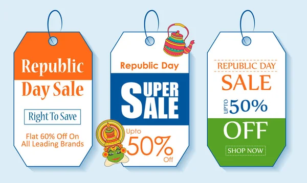 Promoção Promoção Publicidade banner para 26 de janeiro, Feliz Dia da República da Índia — Vetor de Stock