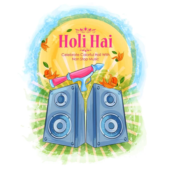 Kleurrijke traditionele Holi achtergrond voor festival van kleuren van India — Stockvector