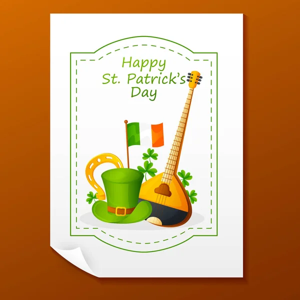 Happy Saint Patricks Day religious festival celebration background of Ireland — Stock Vector