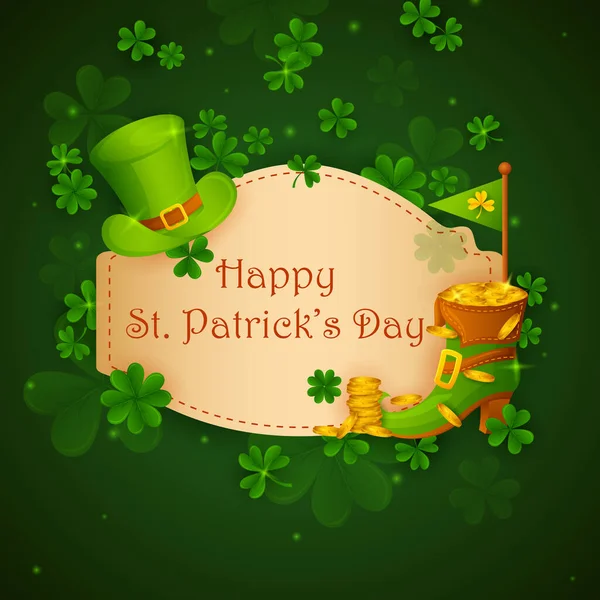 Happy Saint Patricks Day religieuze festival viering achtergrond van Ierland — Stockvector