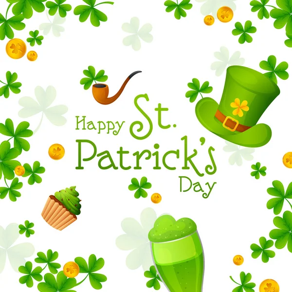 Happy Saint Patricks Day religious festival celebration background of Ireland — Stock Vector