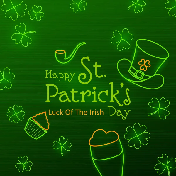 Happy Saint Patricks Day religious festival celebration background of Ireland — Stock Vector