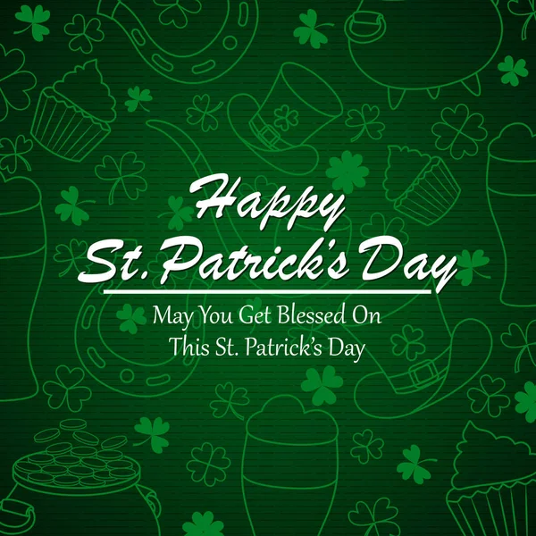 Happy Saint Patricks Day religious festival celebration background of Ireland — Stock Vector