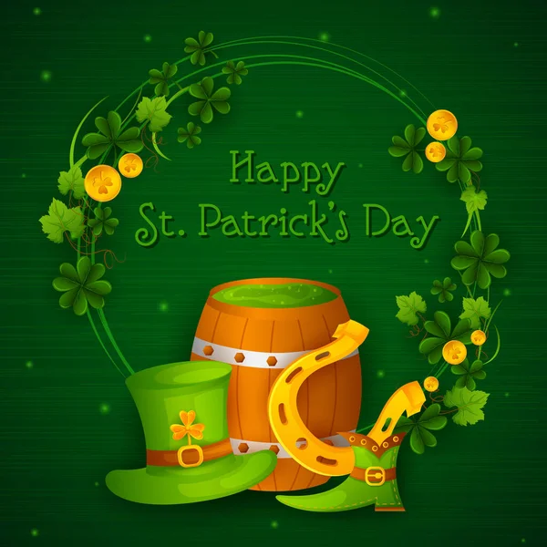 İrlanda 'nın Aziz Patrick Günü dini festival geçmişi kutlu olsun. — Stok Vektör