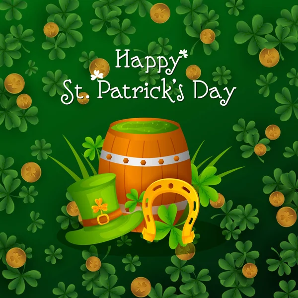 Happy Saint Patricks Day náboženské slavnosti pozadí Irska — Stockový vektor