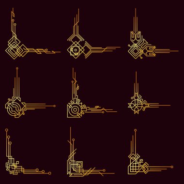 Altın antika Victoria dönemi sanat dekoratif dekoratif dekoratif bölücü tasarım çerçeveleri düğün davetiyesi için zarif afiş yaratıcı şablon tasarımı
