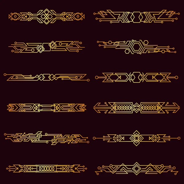Zlatý vinobraní viktoriánské umění dekorativní dekorativní ornamentální dělič designové rámy pro elegantní banner kreativní šablony design pro svatební pozvánky — Stockový vektor