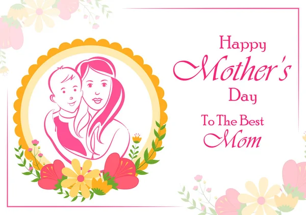 Happy Mothers Day Feier Grüße Hintergrundvorlage Design für Banner oder Karte — Stockvektor