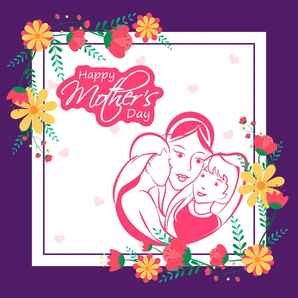 Happy Mothers Day Feier Grüße Hintergrundvorlage Design für Banner oder Karte — Stockvektor