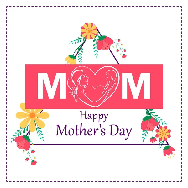 Feliz Dia das Mães celebração cumprimentos fundo modelo de design para banner ou cartão — Vetor de Stock