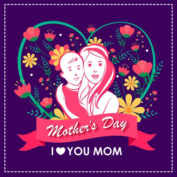 Anneler Günü 'nüz kutlu olsun. Pankart ya da pankart için arka plan şablon tasarımı. — Stok Vektör