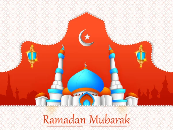 Ид Мубарак Счастливого праздника Рамадан фон в векторе — стоковый вектор