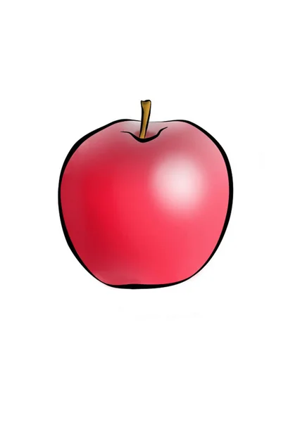 Dibujos Animados Manzana Roja Minimalista Hermosa —  Fotos de Stock