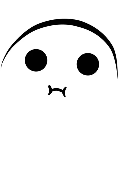 Minimalistic Doodle Sketch Face Cute Manga Character — Stock Photo, Image