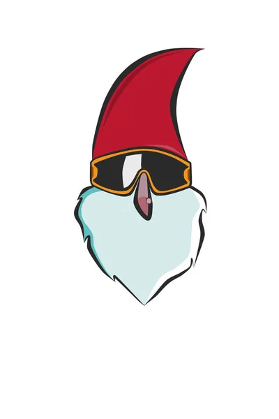 Gnome Jardin Dessin Animé Portant Des Lunettes Ski — Photo