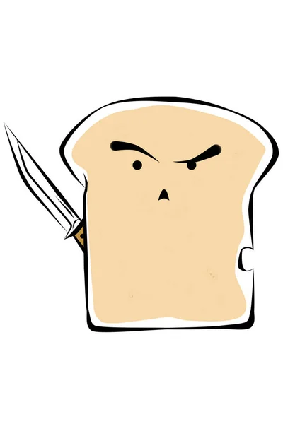 Cartoon Character Bread Knife — 스톡 사진