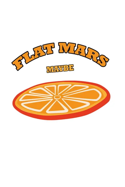 Soyut basım portakal dilimleri düz mars