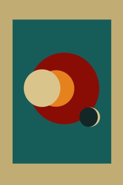 Abstract Art Nouveau modern style solar system decoration for decor