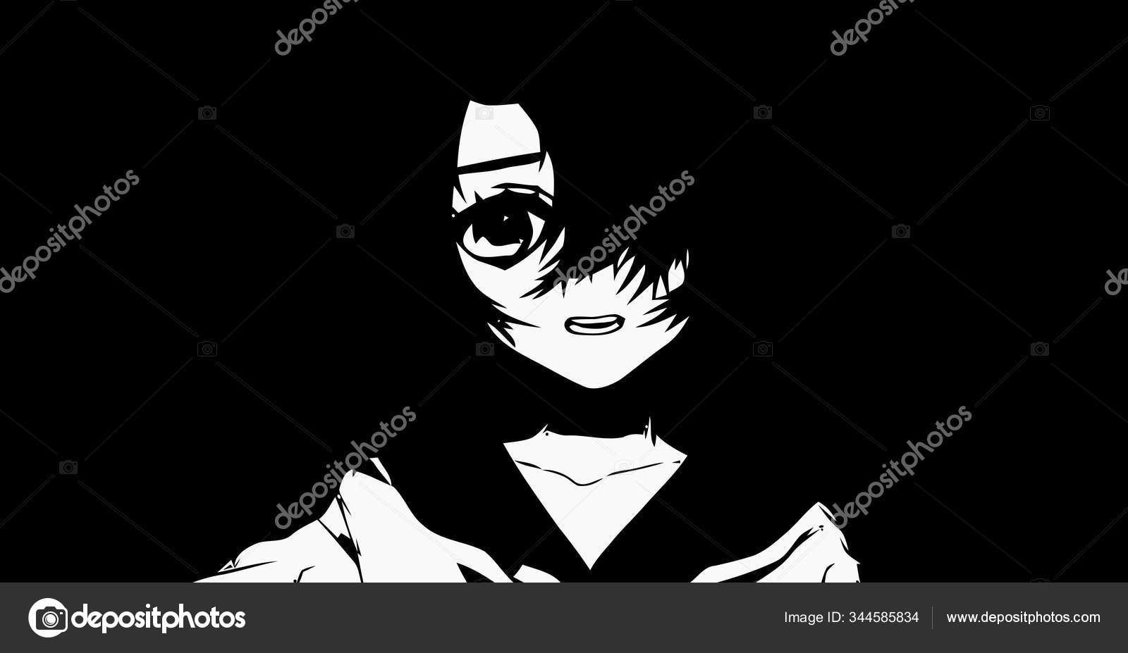 Anime Wallpapers Black White Anime Cute Girl Transgender Manga Style Stock  Photo by ©satoshy 344585834