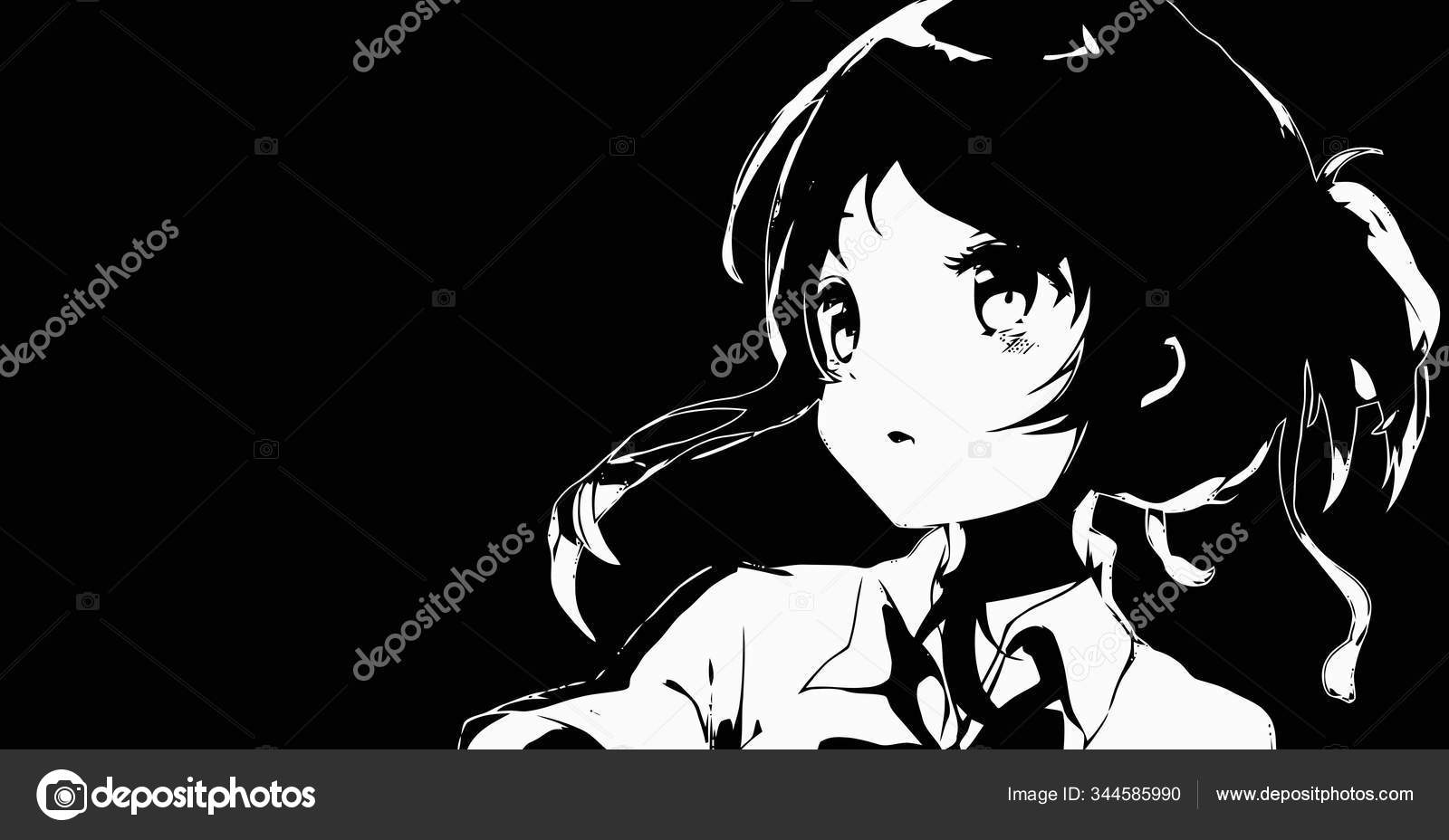 Anime Wallpapers Black White Anime Cute Girl Transgender Manga Style Stock  Photo by ©satoshy 344585990