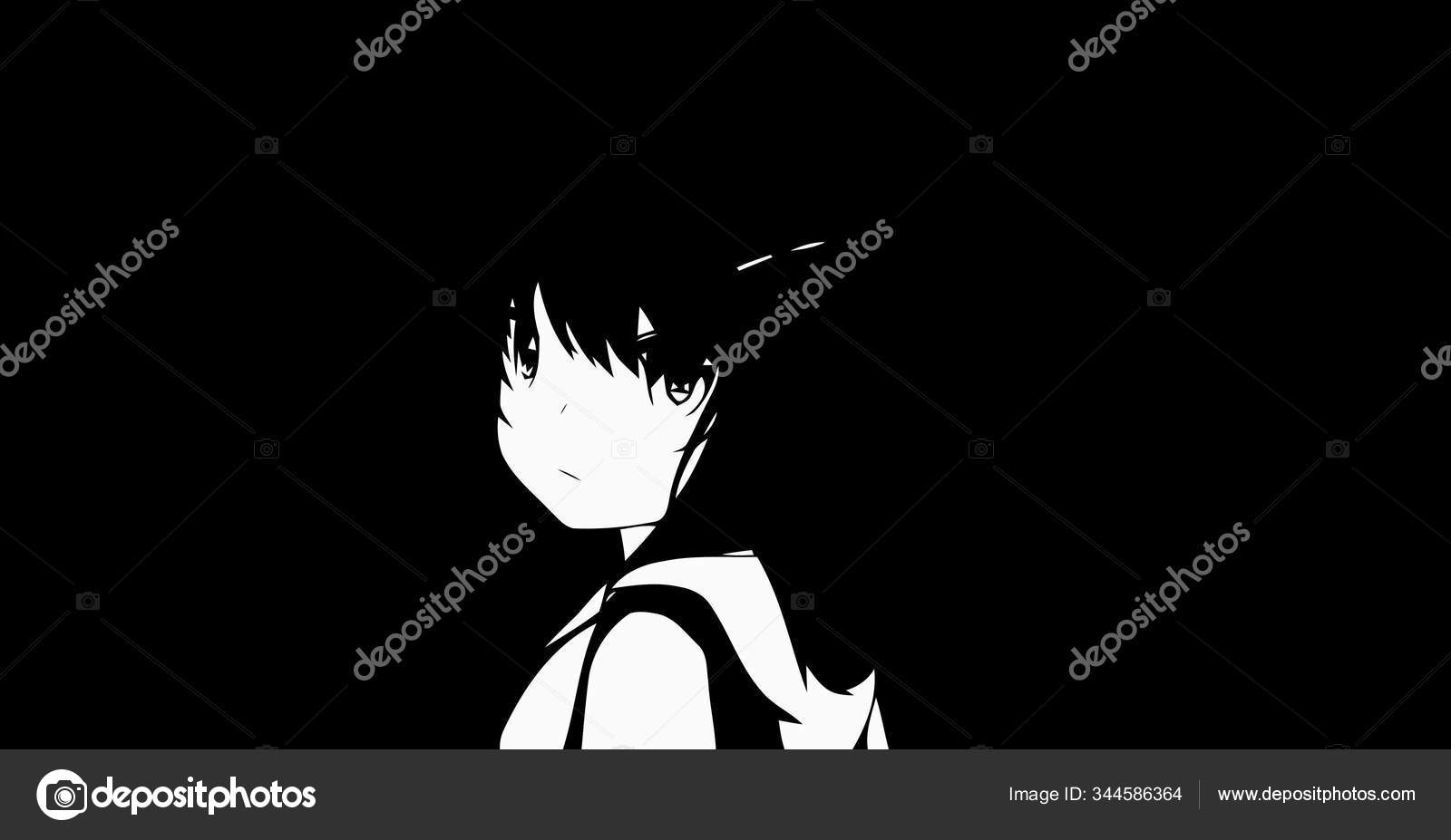 Anime Wallpapers Black White Anime Cute Girl Transgender Manga Style Stock  Photo by ©satoshy 344586364