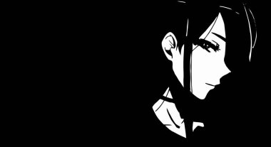 Anime duvar kağıtları hd siyah beyaz anime tatlı kız / transseksüel manga tarzı minimalizm yüksek çözünürlüklü masaüstü arka planda