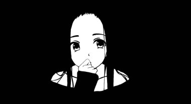 Anime duvar kağıtları hd siyah beyaz anime tatlı kız / transseksüel manga tarzı minimalizm yüksek çözünürlüklü masaüstü arka planda