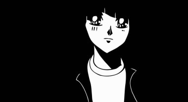Anime duvar kağıtları hd siyah beyaz anime tatlı kız / transseksüel manga tarzı minimalizm yüksek çözünürlüklü masaüstü arka planda